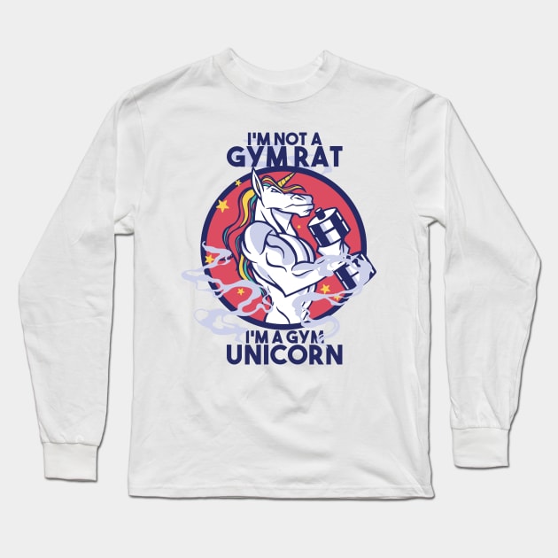 Fitness Gym UNICORN workout MUSCULAR Long Sleeve T-Shirt by Midoart